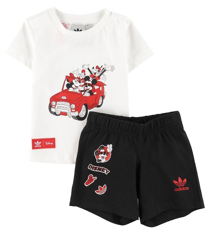 7: adidas Originals Shorts Tee Sæt White Mickey