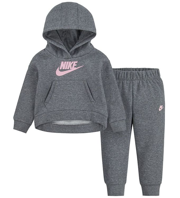 Nike Sweatsæt - Hættetrøje/Sweatpants - Carbon Heather