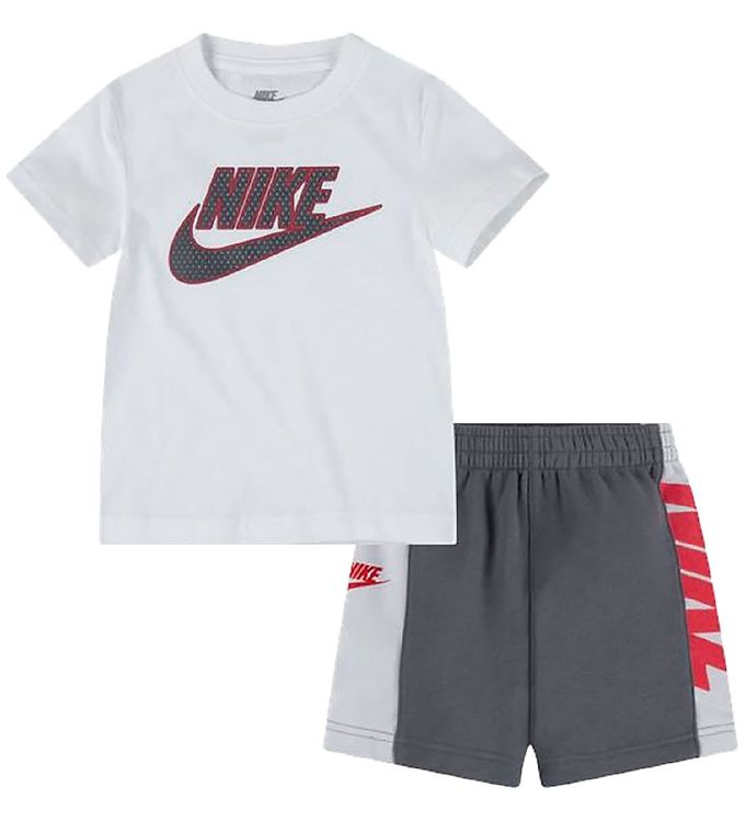 16: Nike Shortssæt - T-shirt/Shorts - Amplify - Smoke Grey