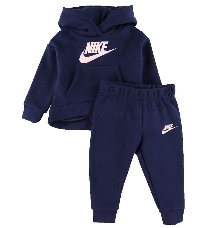 Nike Sweatsæt - Hættetrøje/Sweatpants - Midnight Navy