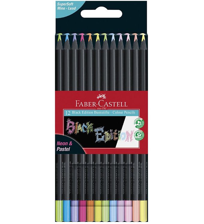 Faber-Castell Farveblyanter - Trekantet - 12 stk - Neon/Pastel