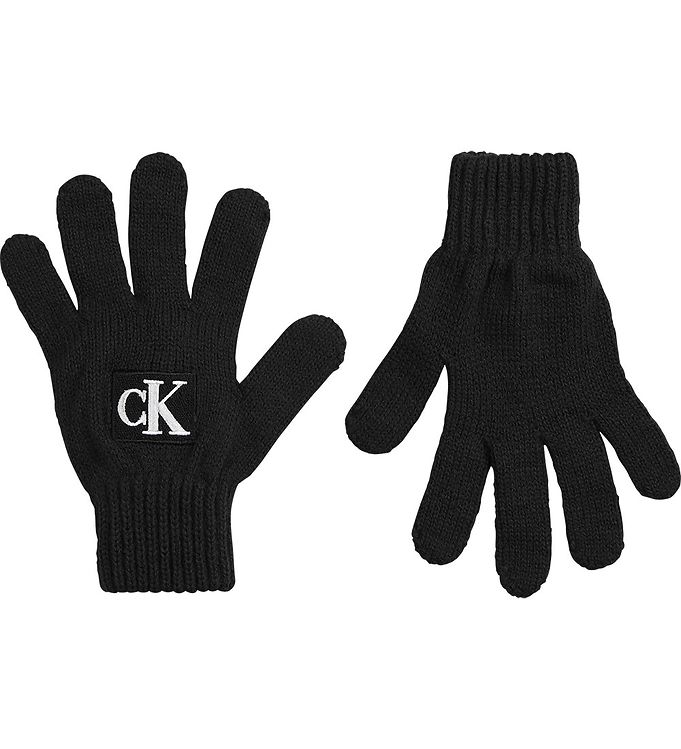 Image of Calvin Klein Handsker - Monogram - Rib - Black - 8-14 år (128-164) - Calvin Klein Handsker (269037-3509734)