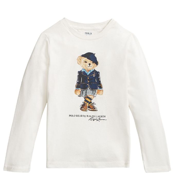 Image of Polo Ralph Lauren Bluse - Andover - Deckwash White m. Bamse - 5 år (110) - Polo Ralph Lauren Bluse (267075-3473612)