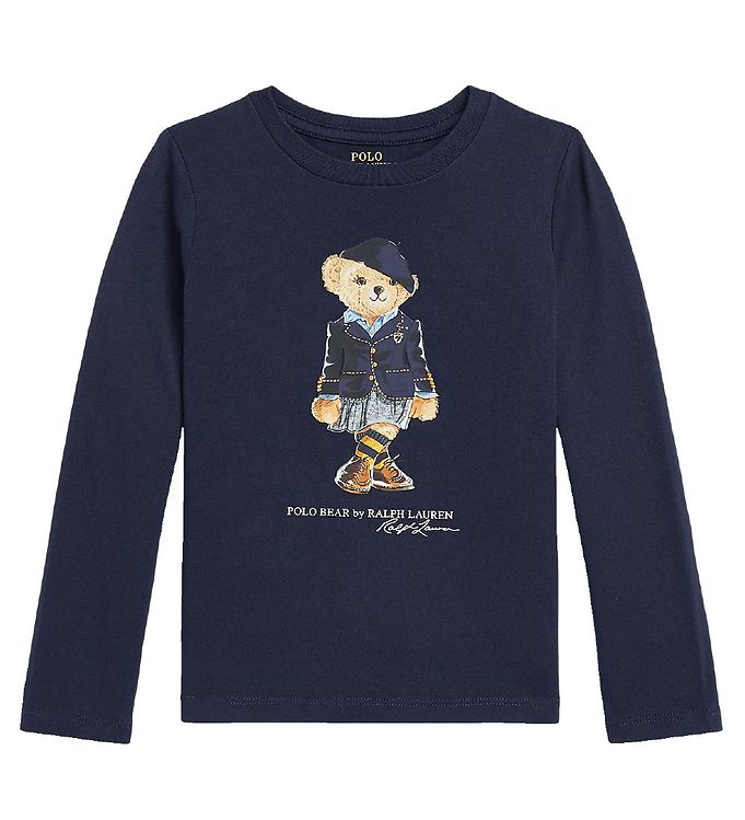 Image of Polo Ralph Lauren Bluse - Andover - French Navy m. Bamse - 6 år (116) - Polo Ralph Lauren Bluse (267087-3473636)