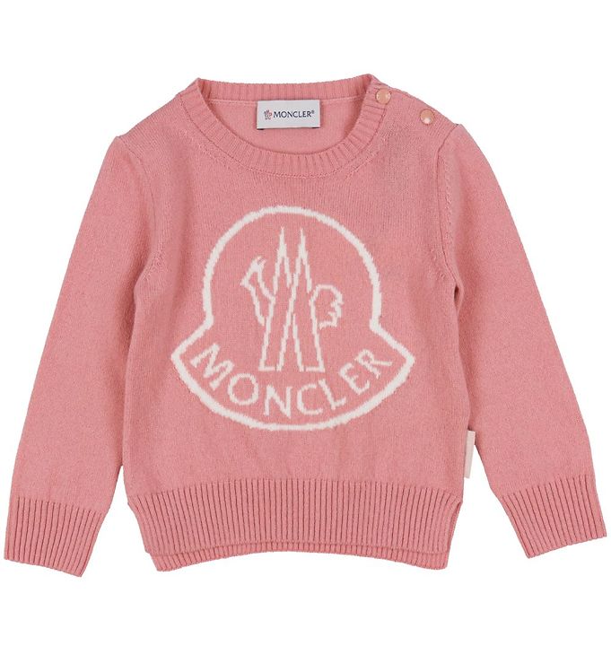 4: Moncler Bluse - Uld - Rosa m. Logo