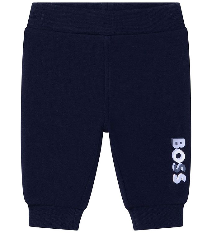 Image of BOSS Sweatpants - Navy m. Blå - 1 år (80) - BOSS Bukser - Bomuld (268465-3499002)