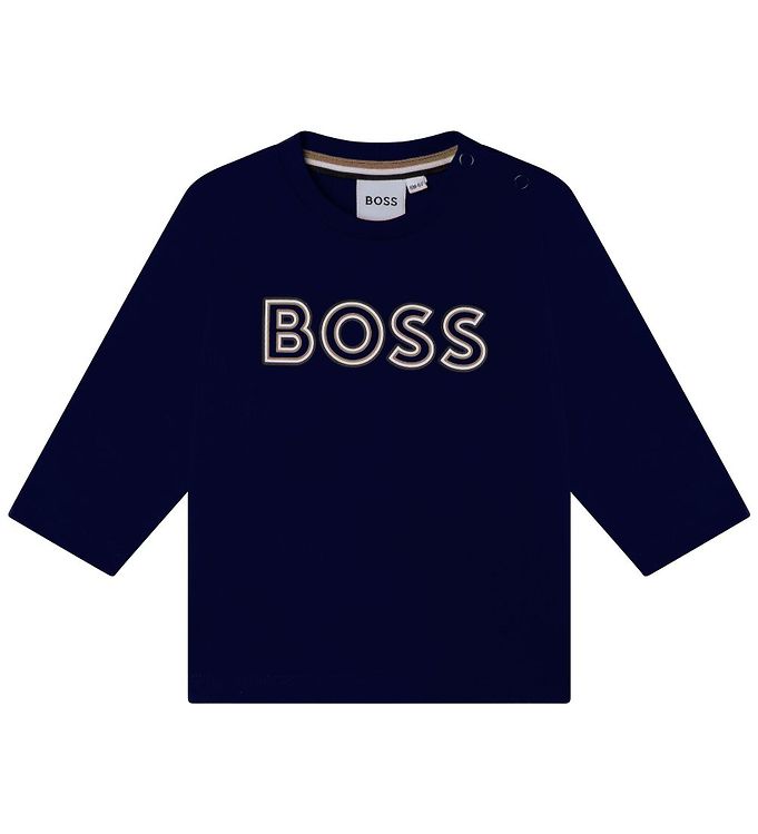 Image of BOSS Bluse - Casual 1 - Navy m. Print - 1 år (80) - BOSS Bluse (268547-3501997)