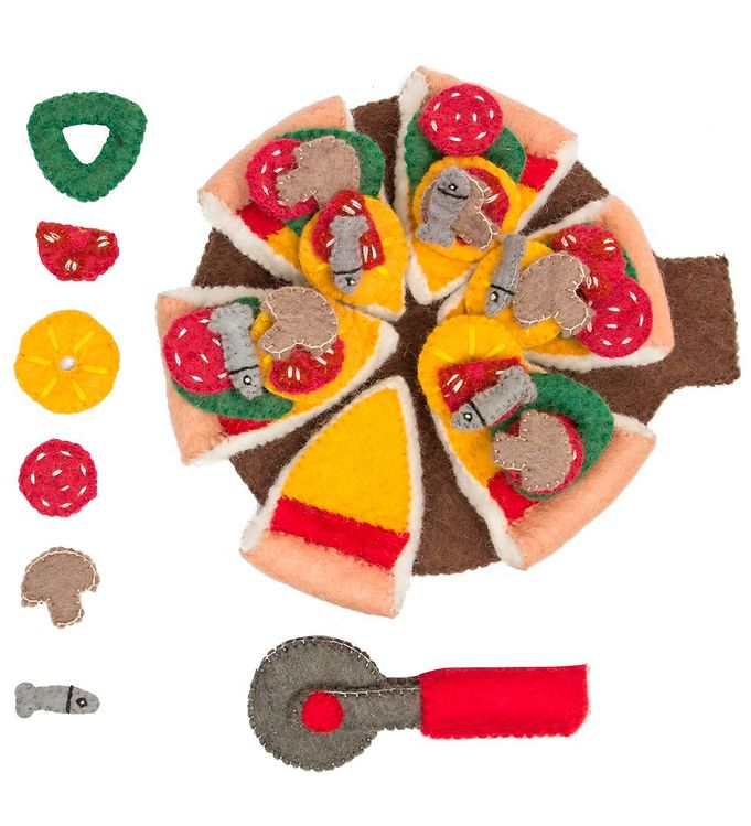 Image of Papoose Legemad - 38 Dele - Filt - Pizza m. Pizzaskærer (231014-1140004)
