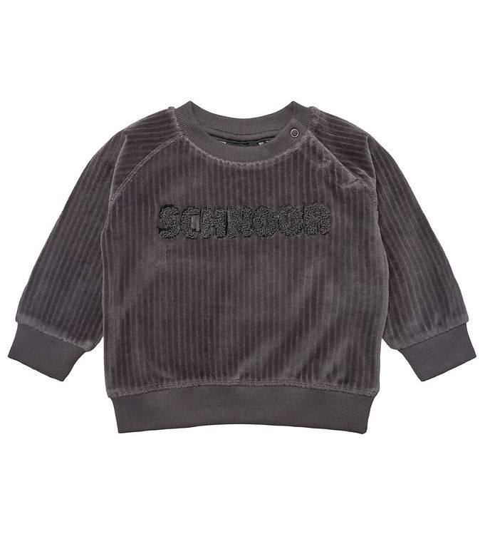 11: Petit by Sofie Schnoor Sweatshirt - Velour - Dark Grey Melange