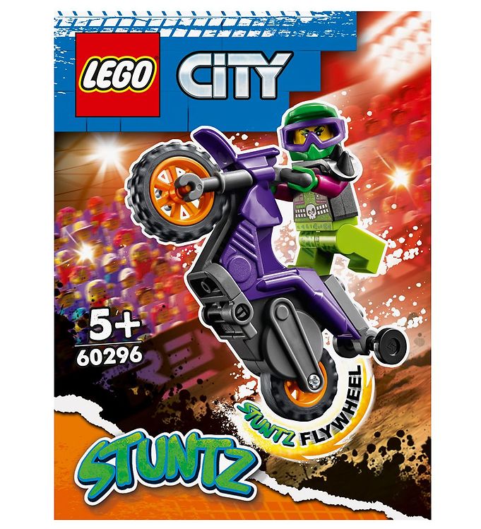 Image of LEGO City Stuntz - Wheelie-stuntmotorcykel 60296 - 14 Dele - OneSize - LEGO Klodser (248180-2706564)