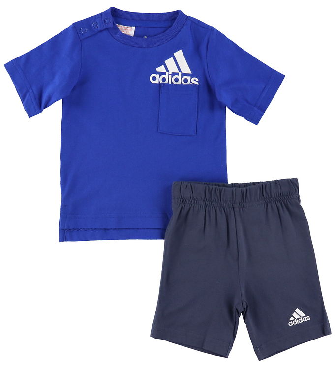 adidas Performance Sæt - T-shirt/Shorts - Royal Blue/Hvid