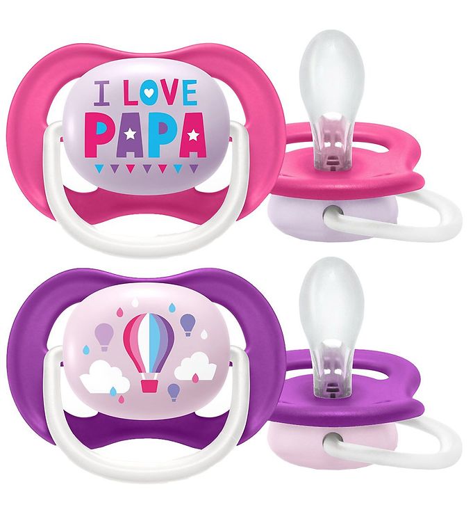 Image of Philips Avent Sutter - 2-pak - Ultra Air - Rosa/Lilla m. Print (257520-2952899)