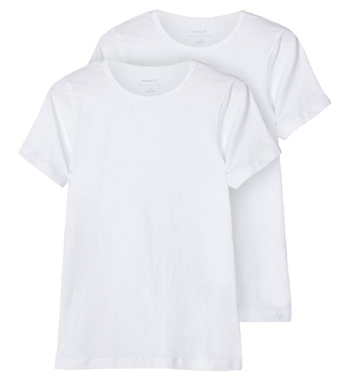Image of Name It T-shirt - Noos - NkmT-shirt - 2-pak - Bright White - 7-8 år (122-128) - Name It T-Shirt (264337-3427843)