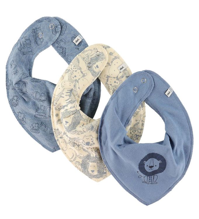 Pippi Bandana Hagesmæk 3-pak Ashley Blue Melange