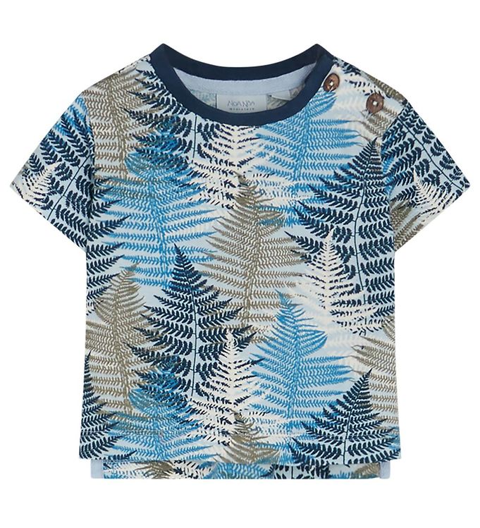 11: Noa Noa miniature T-shirt - Print Light Blue m. Northern Wood