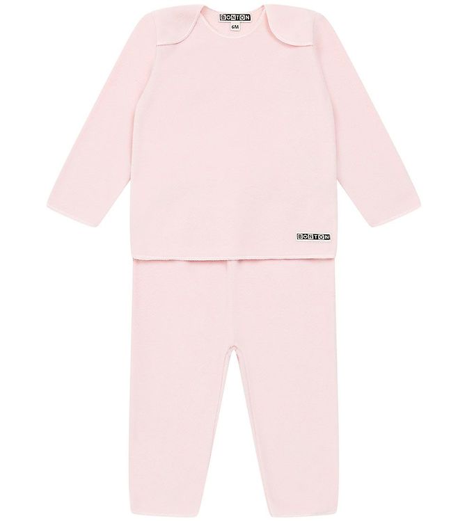 5: Bonton Sæt - Bluse/Bukser - Fleece - Rose