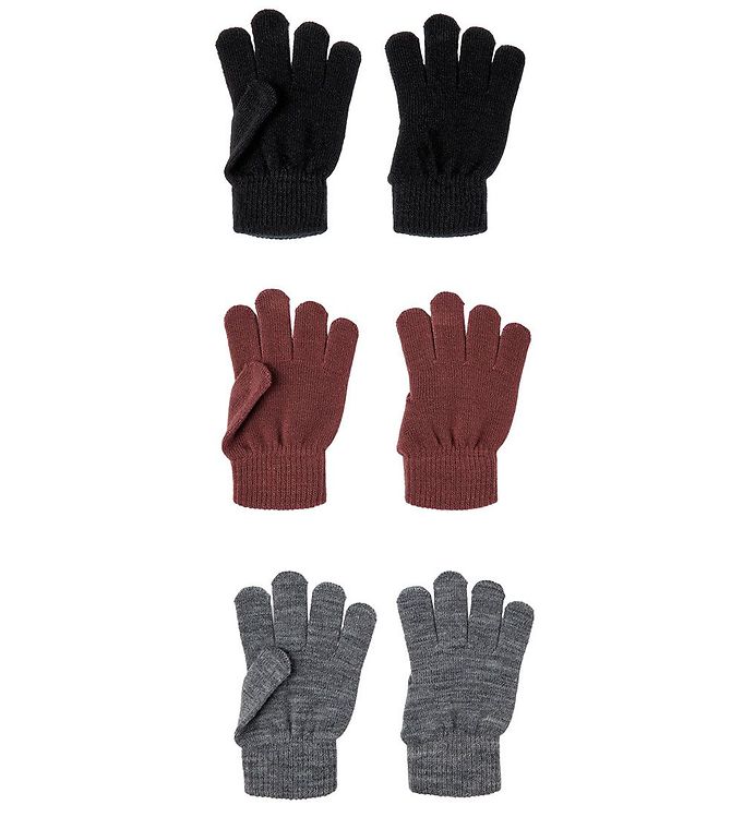 #2 - Name It Handsker - Noos - Strik - NknMagic - 3-pak - Nocturne