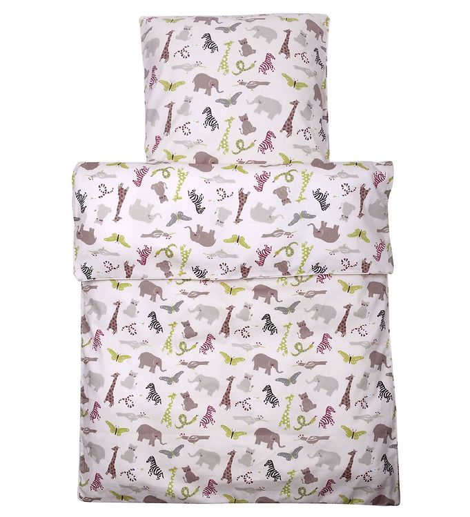 Smallstuff - Junior Sengetøj - 100 X 140 Cm - Lyserød Med Dyr