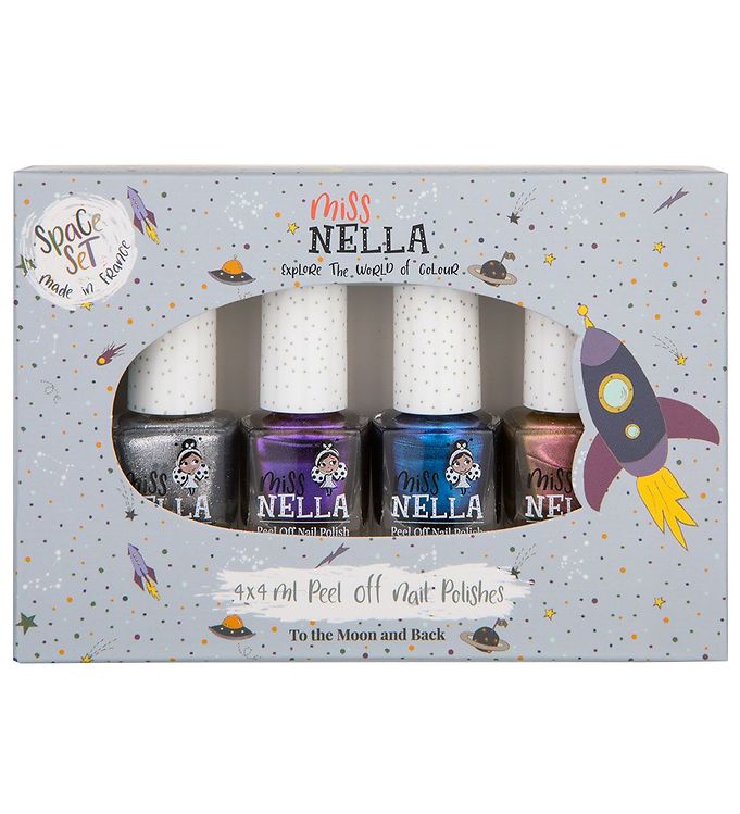 Miss Nella 4-pak neglelak til børn, space set