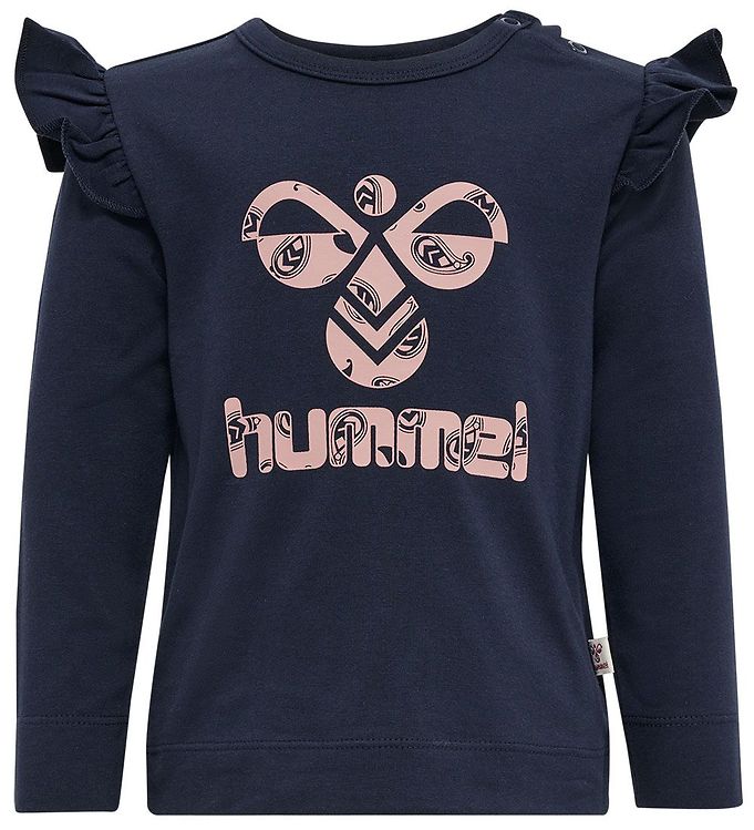 Hummel Bluse - hmlArtemis - Black Iris/Rosa m. Logo/Flæser