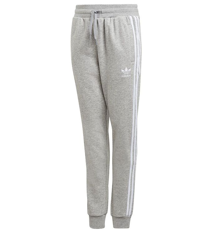 Image of adidas Originals Sweatpant - Trefoil Pants - Mgreyh/White - 10 år (140) - adidas Originals Sweatpants (276628-3763117)