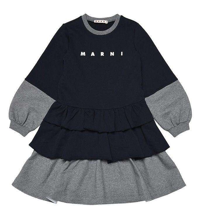 Marni Sweatkjole - Navy/Gråmeleret m. Print