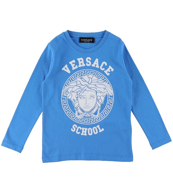 Image of Versace Bluse - Medusa - Blå/Hvid - 4 år (104) - Versace Bluse (277057-3783756)