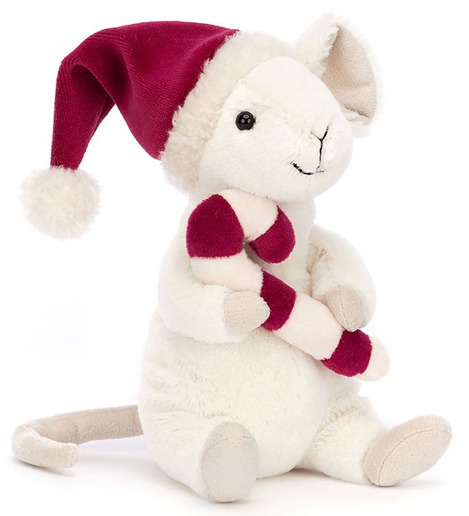 Image of Jellycat Bamse - 18 cm - Merry Mouse With Candy Cane - OneSize - Jellycat Bamse (279336-3910635)