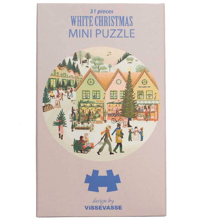 9: Vissevasse Puslespil - Mini - 11x11 cm - White Christmas