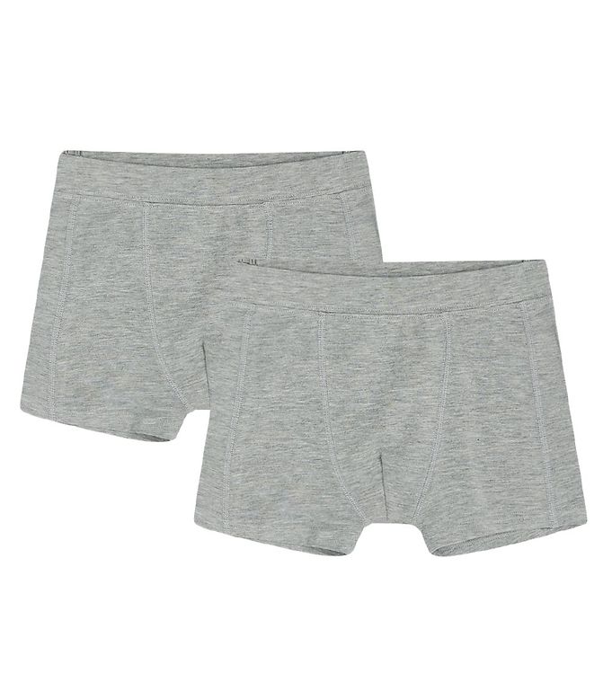 Image of Hust and Claire Boxershorts - Floyd - 2 Pak - Grå Melange - 3 år (98) - Hust and Claire Boxershorts (280346-3949813)