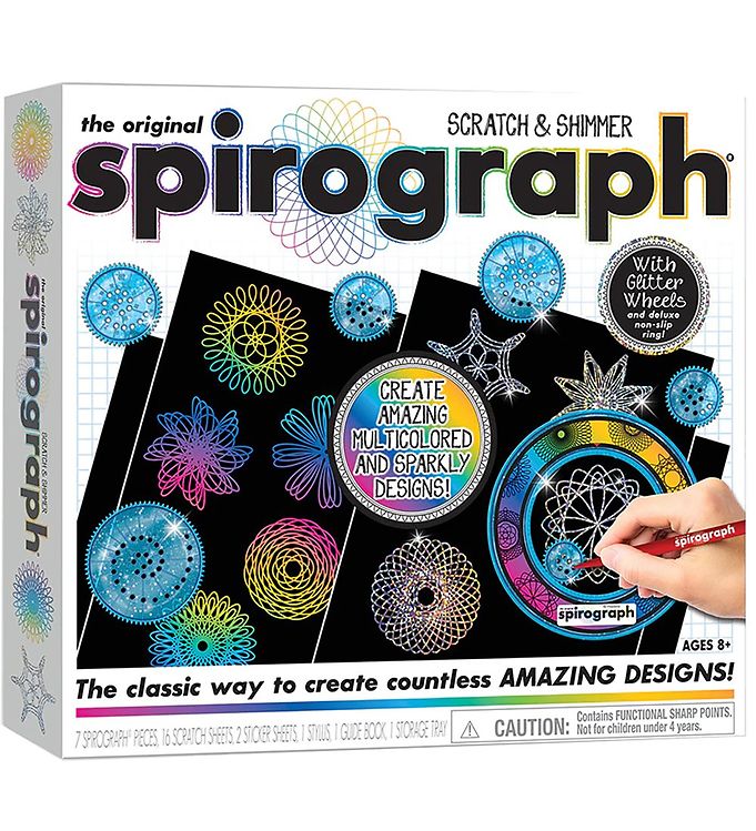 Spirograph Tegnesæt - 28 Dele - Scratch & Shimmer