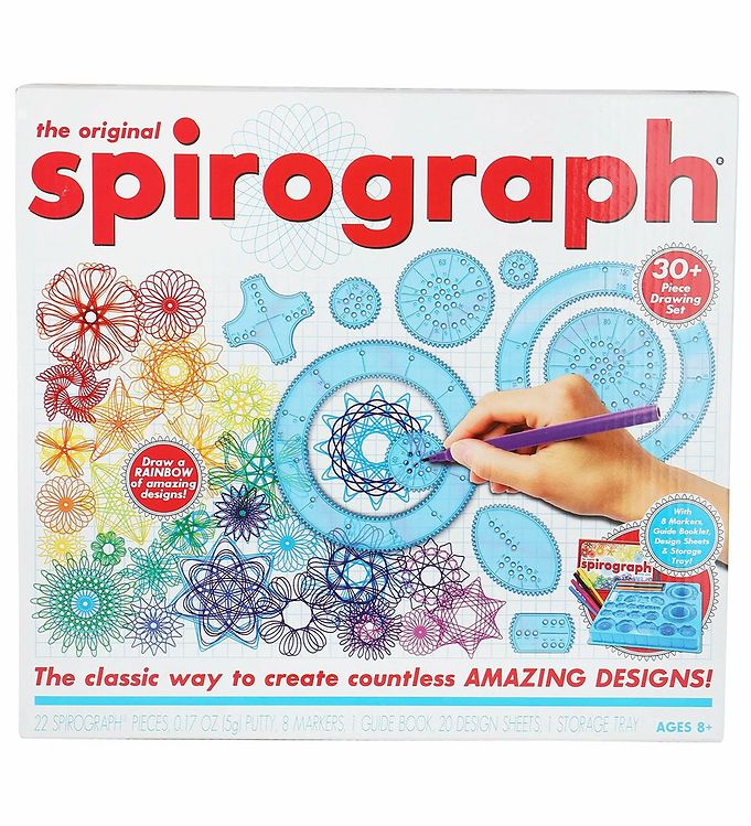 Spirograph Tegnesæt - 30 Dele - Sæt m. Tuscher