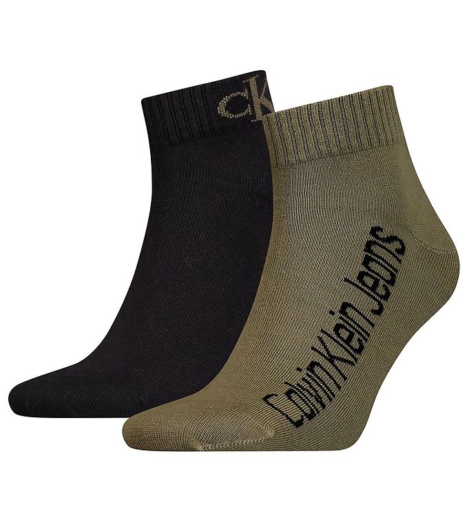 6: Calvin Klein Strømper - 2-Pak - Quarter - Olive Combo