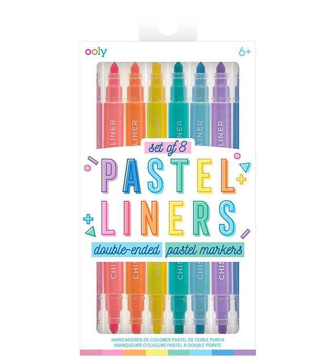 Image of Ooly Dobbeltsidet Tuscher - 8 Stk - Pastel Liners Dual Tip Marke - OneSize - Ooly Tusch (280885-3962177)