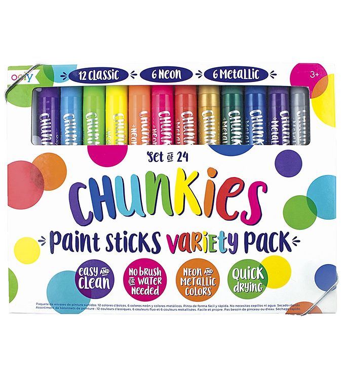 Image of Ooly Tuscher - 24 Stk - Chunkies Paint Sticks Variety - Big - OneSize - Ooly Farvesæt (280937-3963073)