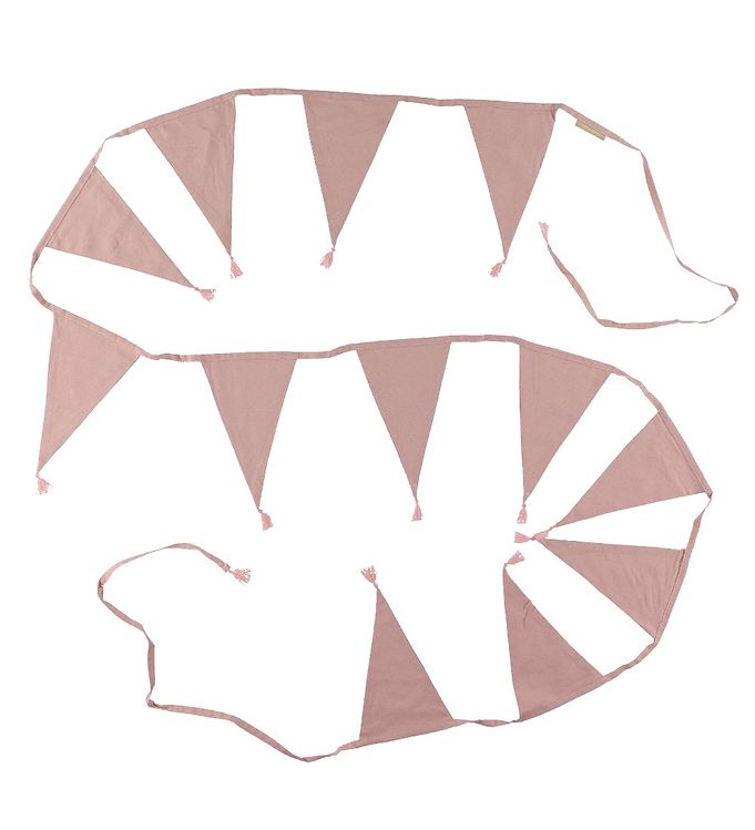 Image of A Little Lovely Company Flagranke - 12 Cotton Flags - Dusty Pink - OneSize - A Little Lovely Company Flagranke (280799-3961419)