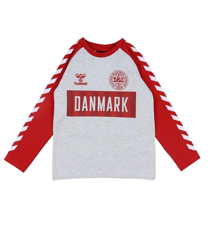 Hummel Bluse - DBU - hmlHooray - Gråmeleret/Rød