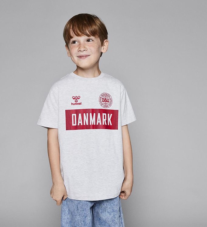 Hummel T-shirt - DBU - - Gråmeleret » Fri fragt i DK