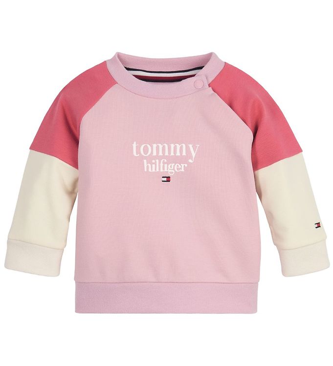 18: Tommy Hilfiger Sweatshirt - Baby Logo Crewneck - Empire Pink