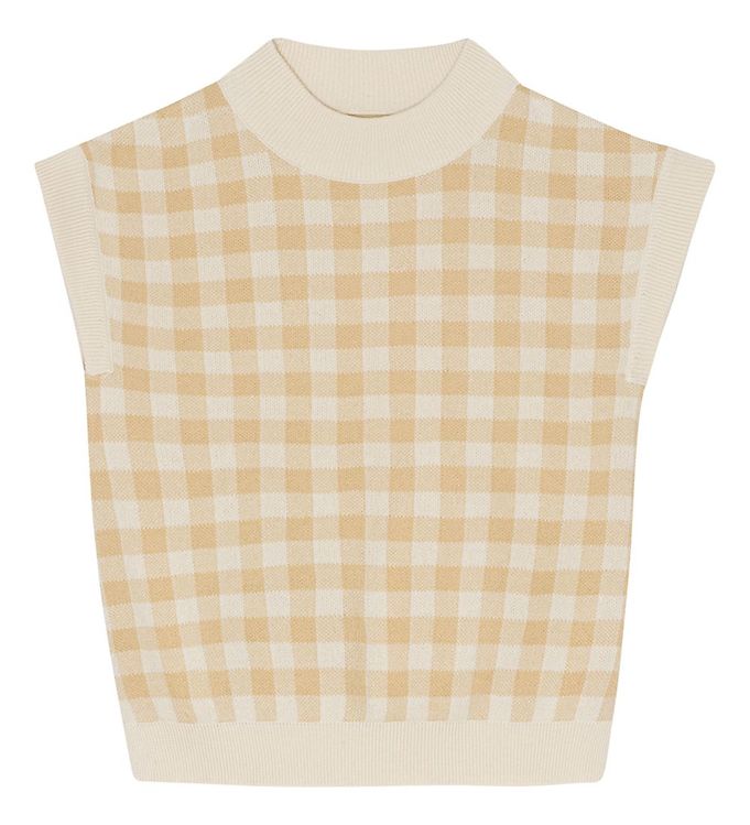 Monsieur Mini Vest - Strik - Gingham - Moss/Offwhite