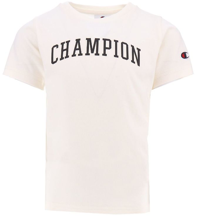 Image of Champion T-Shirt - Crewneck T-shirt - Beige - 9-10 år (134-140) - Champion T-Shirt (282669-4088237)