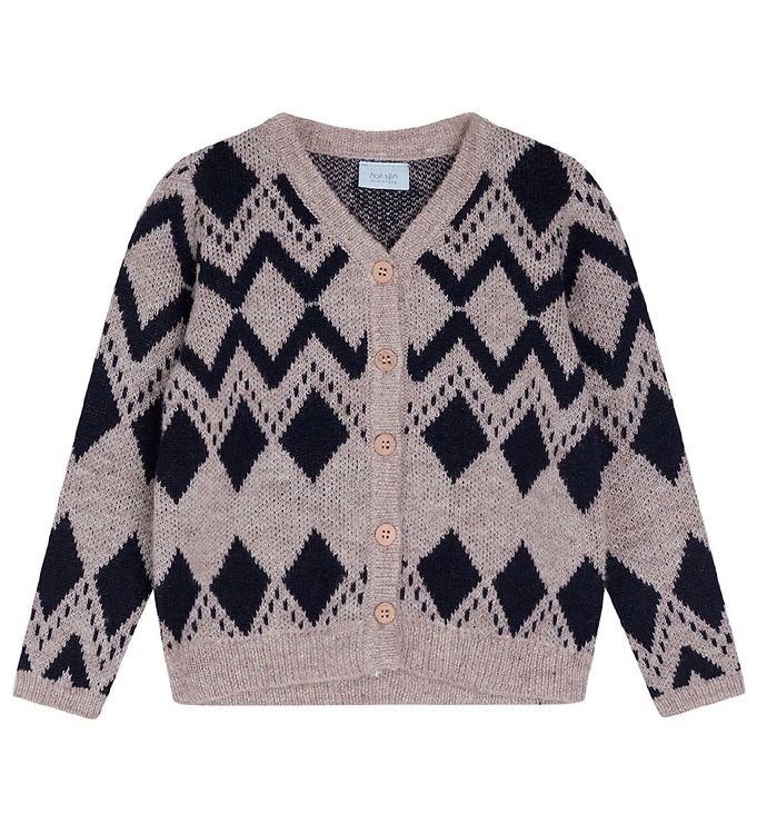 Image of Noa Noa miniature Cardigan - Uld/Polyester - Nohr - Brown/Blue (283140-4022148)