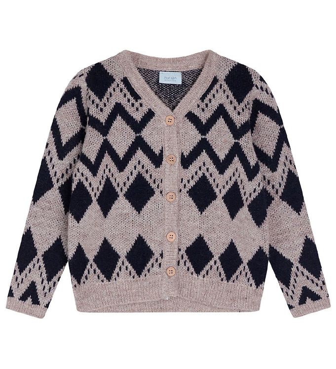 #2 - Noa Noa miniature Cardigan - Uld/Polyester - Nohr - Brown/Blue