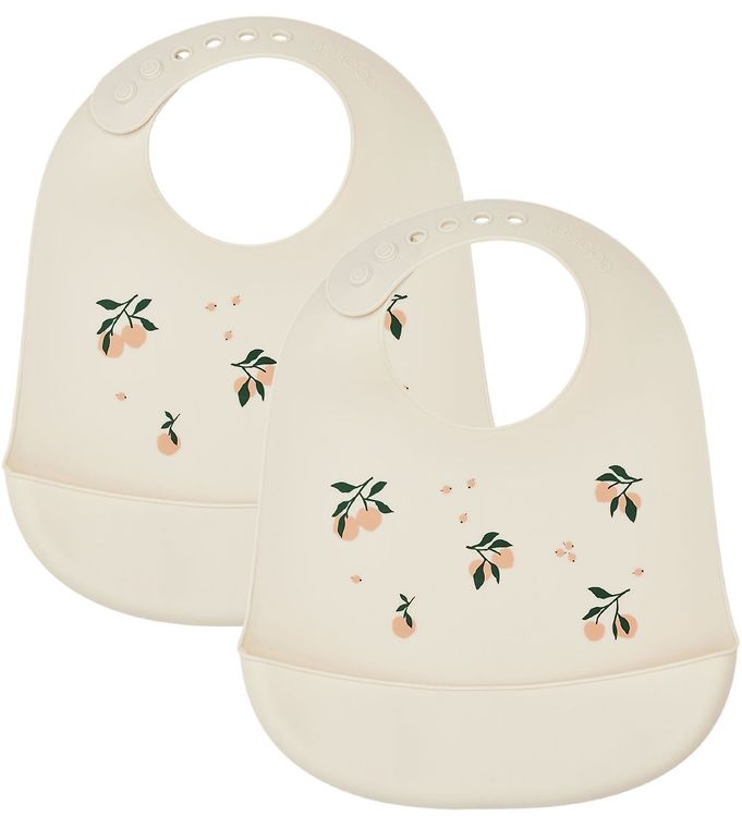 Liewood 2-pak silikone hagesmæk, Peach - Sea shell