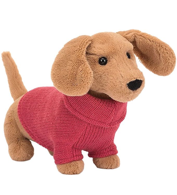 Jellycat Bamse - 24 cm Sweater Sausage Dog Pink unisex