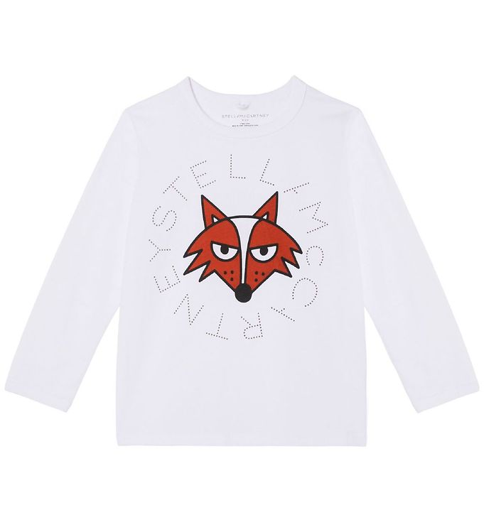 Stella McCartney Kids Bluse - Hvid m. Ræv