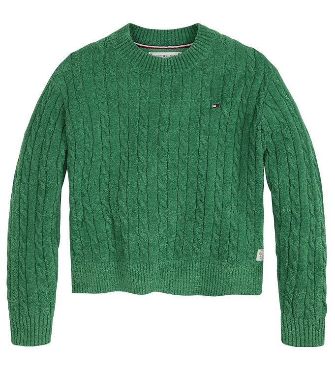 11: Tommy Hilfiger Bluse - Strik - Chenille Cable - Green Malac