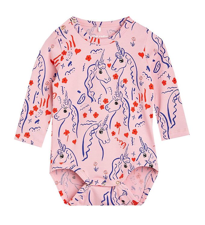 Image of Mini Rodini Body l/æ - Scottish Unicorns AOP - Pink - 1 år (80) - Mini Rodini Body L/Æ (284238-4037985)