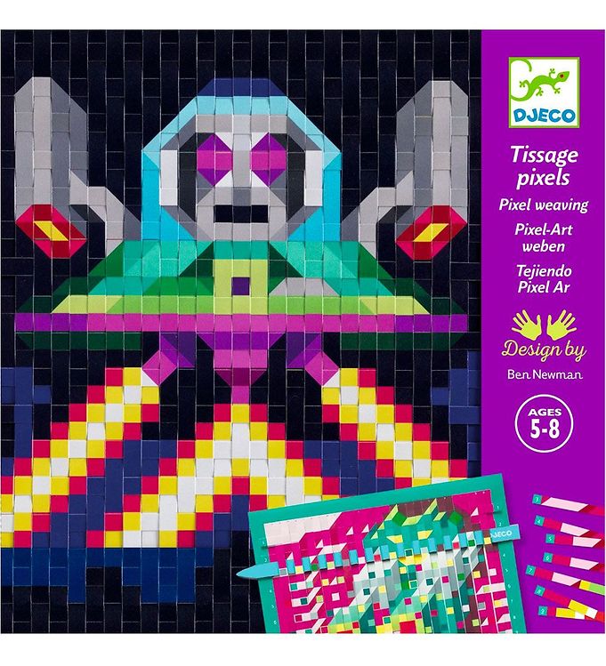 8: Djeco Kreativ Papir - Væv Med Pixels