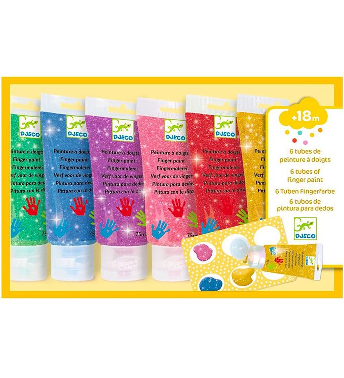 #3 - Djeco Peinture A Doigts 6 Fingermaling Glimmer